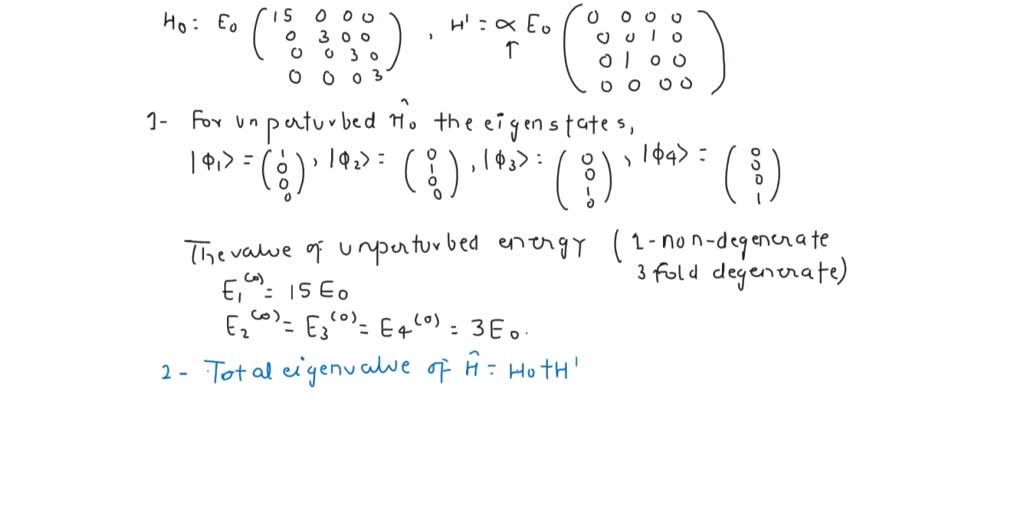 SOLVED: Time-independent perturbation theory (4 points) Consider the ...