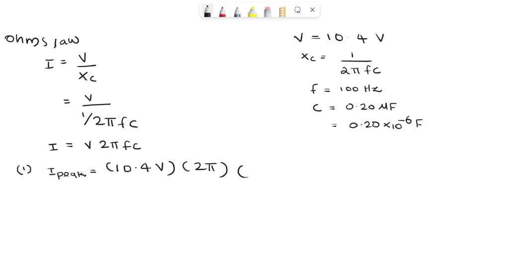 SOLVED A 0.20 μF capacitor is connected across an AC generator that