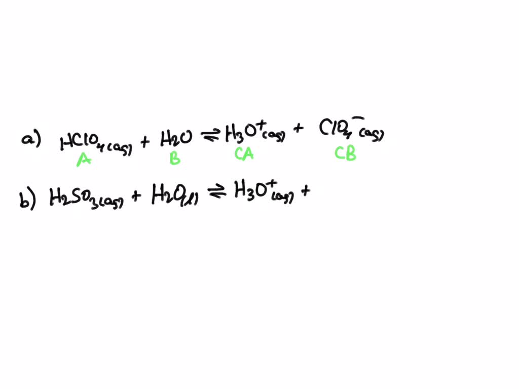 SOLVED: Determine the conjugate base for each of the following acids ...