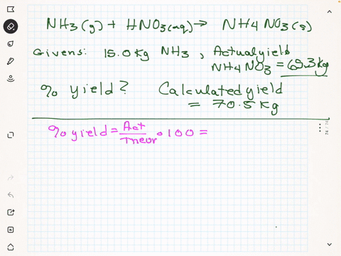 49-ammonium-nitrate-is-used-in-explosives-and-is-produced-by-the-reaction-of-ammonia-nh-and-nitric-acid-the-equation-for-the-reaction-is-hnoxaq-nhnows-if-150-kg-of-ammonia-gives-an-actual-yi-60221