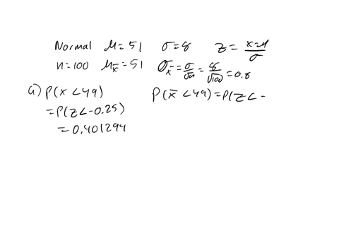 given-a-normal-distribution-with-51-and-8-and-given-you-select-a-sample-of-n100-complete-parts-a-through-d-a-what-is-the-probability-that-x-is-less-than-49-px49-type-an-integer-or-decimal-ro-04046