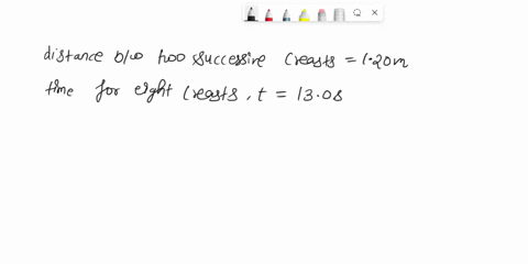 for-a-certain-transverse-wave-the-distance-between-two-successive-crests-is-120-m-and-eight-additional-crests-pass-a-given-point-along-the-direction-of-travel-every-1300-s-calculate-the-wave-68244