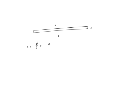 a-long-straight-solenoid-has-n-turns-uniform-cross-sectional-area-a-and-length-l-show-that-the-inductance-of-this-solenoid-is-given-by-the-equation-l-m0an2l-assume-that-the-magnetic-field-is-67523