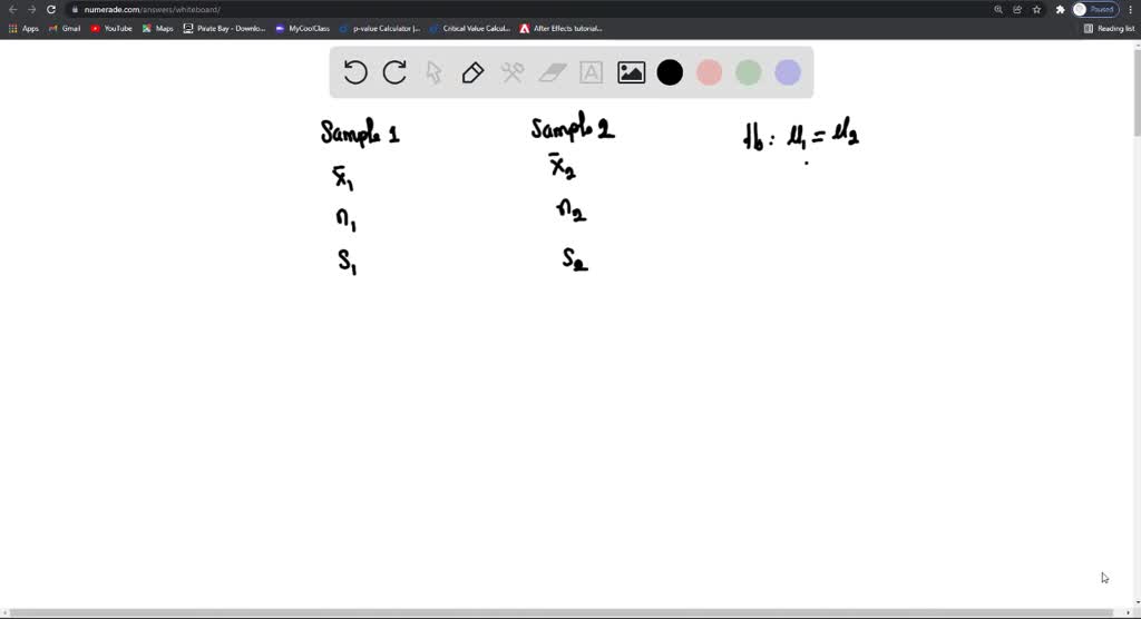 null hypothesis equal sign