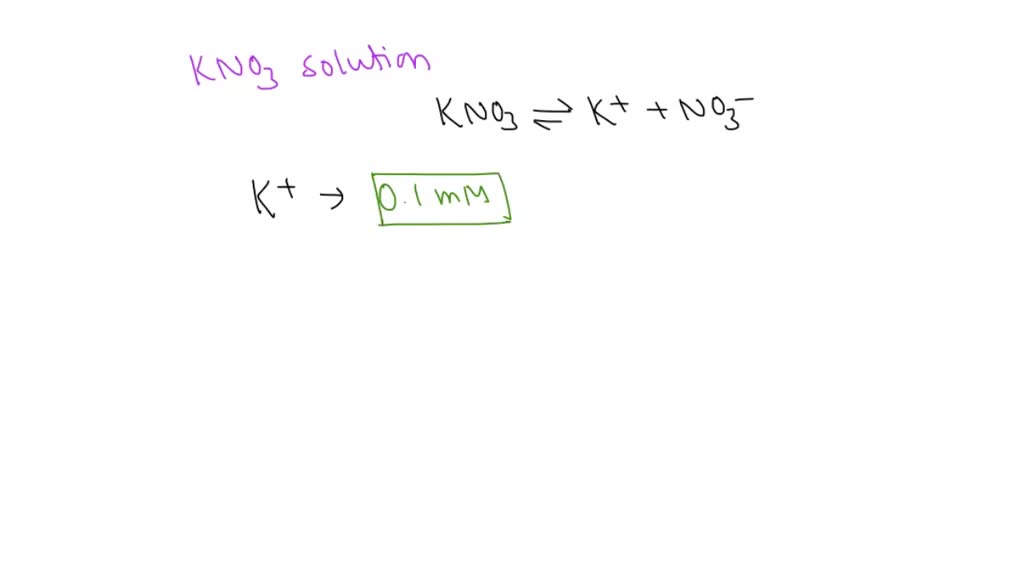 SOLVED A.) Calculate the ionic strength of a 0.1 mM KNO3 aqueous