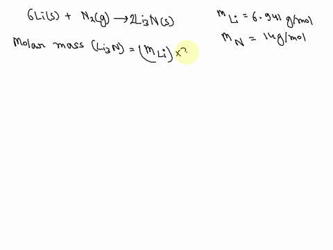 when-heated-lithium-reacts-with-nitrogen-to-form-lithium-nitride-6-lis-n2g-2-li3ns-calculate-the-molar-mass-of-li3n-atomic-masses-li-6941-n-1401-02186
