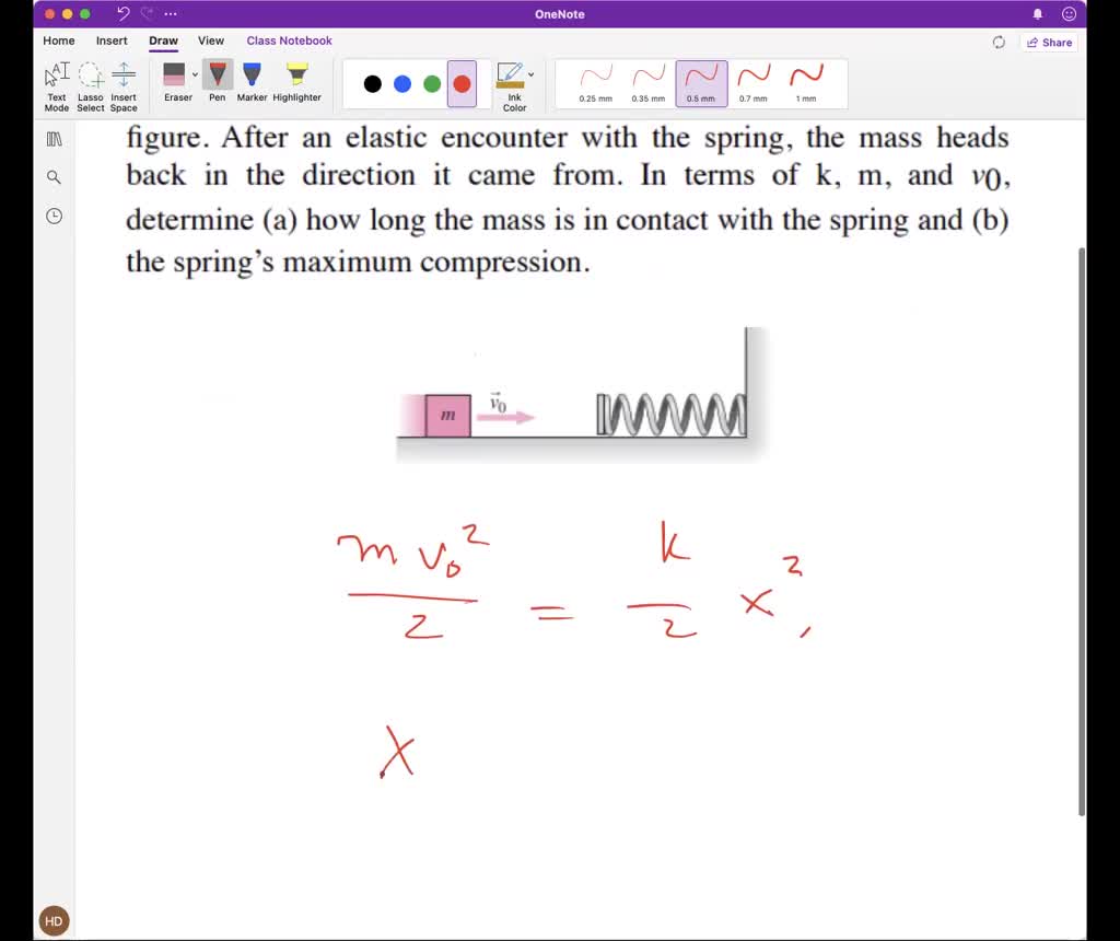 SOLVED A mass m slides along a frictionless horizontal surface at
