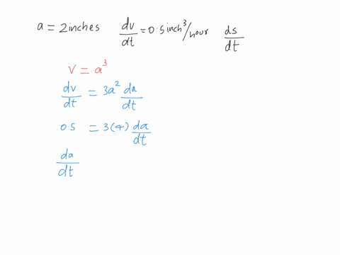 at-a-certain-instant-of-time_-cube-has-side-length-2-inches-and-its-volume-is-increasing-ata-rate-0f-05-inches-cubed-per-hour-how-fast-is-its-surface-area-increasing-at-that-instant-98638