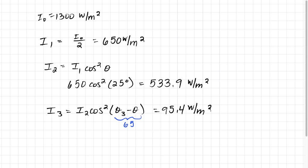 SOLVED: (10%) Problem 9: Unpolarized Light Of Intensity Io 1200 Wim" Is ...