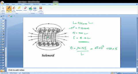 a-solenoid-of-length-0250m-and-radius-00200m-is-comprised-of-120-turns-of-wire-determine-the-magnitude-of-the-magnetic-field-at-the-center-of-the-solenoid-when-it-carries-a-current-of-150a-48116