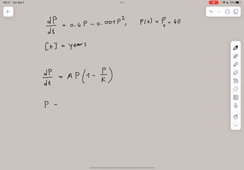 suppose-a-population-pt-satisfies-dp-04p-_-0001p2-po-40-dt-where-t-is-measured-in-years-a-what-is-the-carrying-capacity-b-what-is-p0-p0-c-when-will-the-population-reach-5o-of-the-carrying-ca-20316