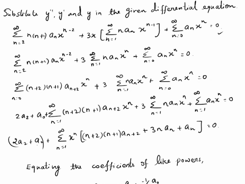 solve-the-differential-equation-below-using-series-methods-y-3xy-y-0-y0-1-y-0-4-the-first-few-terms-of-the-series-solution-are-y-0-18-a222-a3x3-a424-where-0-01-02-03-04-05243