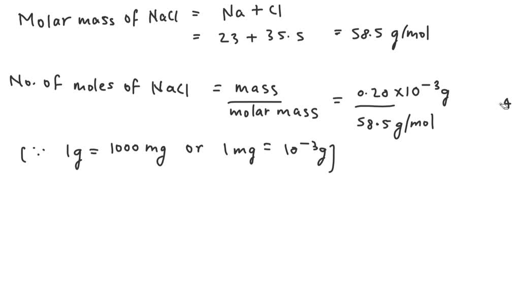 A Salt Crystal Has A Mass Of 0.20 Mg. How Many Nacl Formula Units Does 