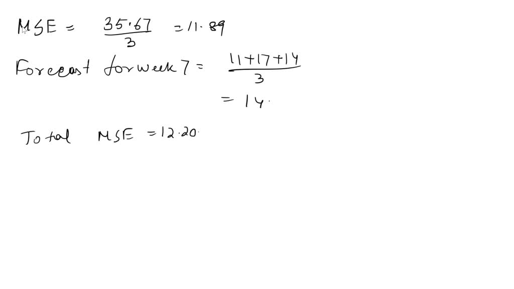 SOLVED: Consider the following time series data. Week 1 2 3 4 5 6 Value ...
