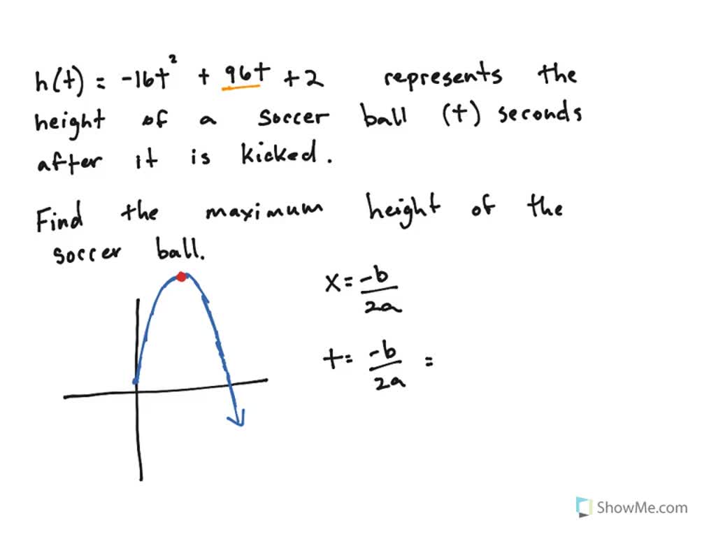 SOLVED The height in feet that a soccer ball reaches t seconds after