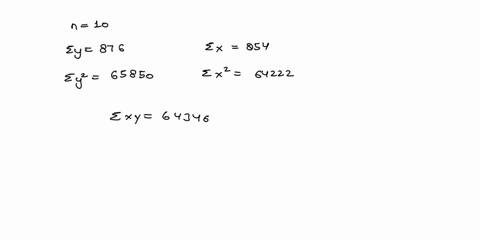 question-9-given-the-following-information-n-10-ey-876-ey2-65850-ex-854-ex2-64222and-zxy-64346-the-slope-of-the-regression-line-ofy-on-x-is-0961-14965-f1075-1201-93808