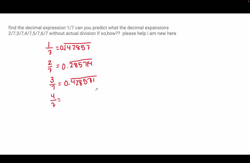 SOLVED: The decimal expansion of 74/7 is. 1. Terminating 2.) Non ...