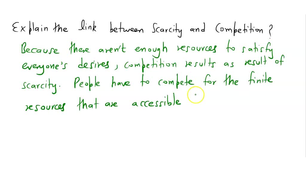 SOLVED: Explain The Link Between Scarcity And Competition