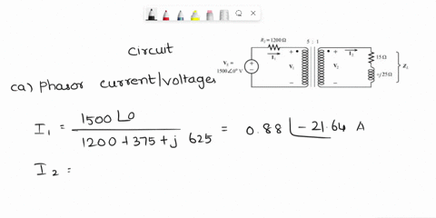 problem-3-consider-the-circuit-shown-below-a-find-the-phasor-currents-and-voltages-b-find-the-power-delivered-to-the-load-c-reflect-vs-and-r-to-the-secondary-side-r1200-ww-51-v-v-15000-125-05917