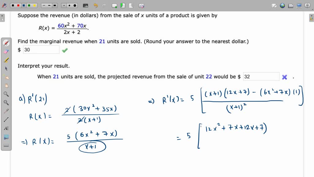 Solved Suppose that the revenue (in dollars) from selling X