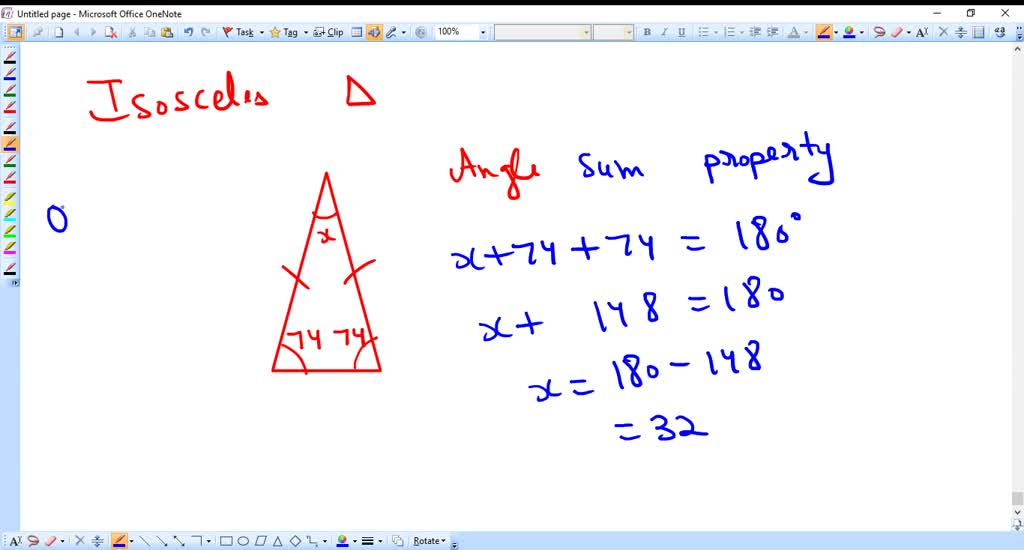One of the angles in an isosceles triangle is 74Â°. What could the