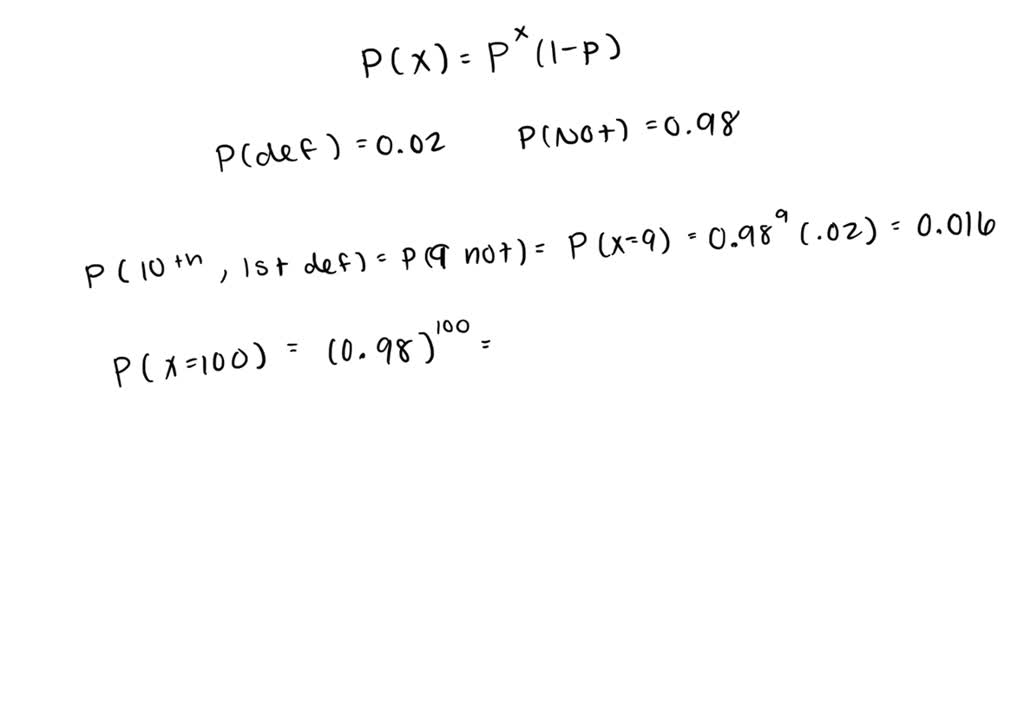 Solve the following defective rate problem using the concepts learned about the geometric