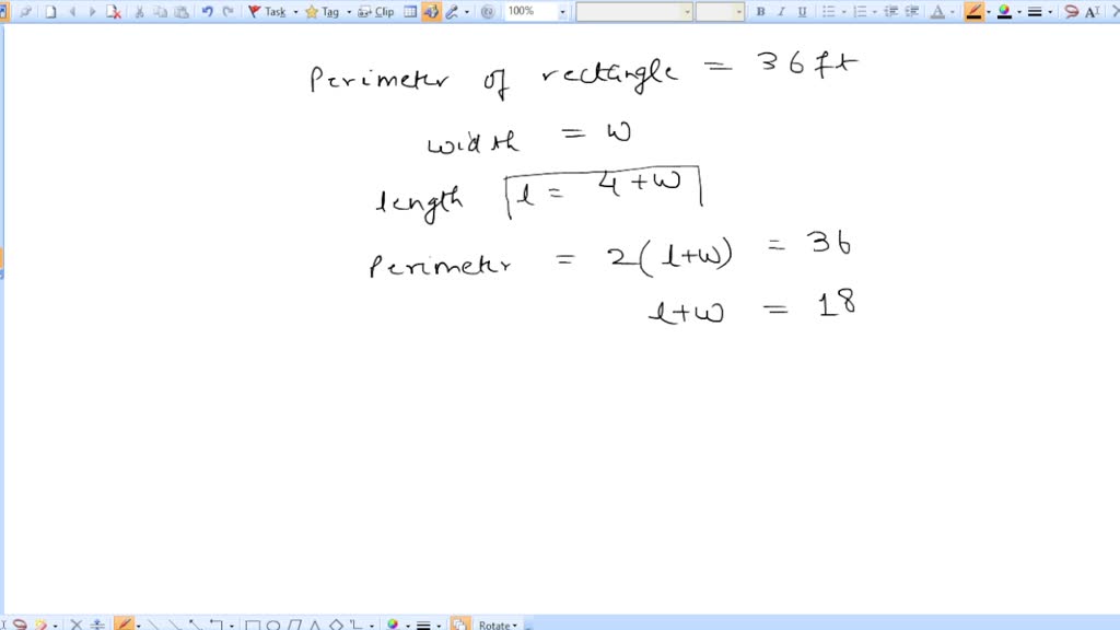 SOLVED: The length of a rectangle is 4 ft longer than its width: If the ...