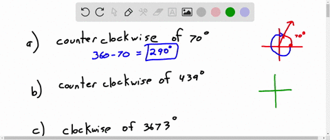 SOLVED: (a) A counterclockwise rotation of 70Â° is equivalent to a