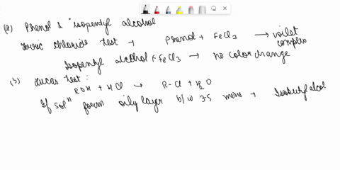 suggest-a-simple-chemical-test-that-will-differentiate-between-the-following-pairs-of-compounds-write-equations-for-the-reactions-involved-phenol-and-isopentyl-alcohol-tert-butyl-alcohol-and-01447