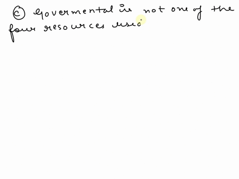 which-of-the-following-is-not-one-of-the-four-resources-used-by-business-today-a-material-b-informational-c-governmental-d-financial-e-human-86029