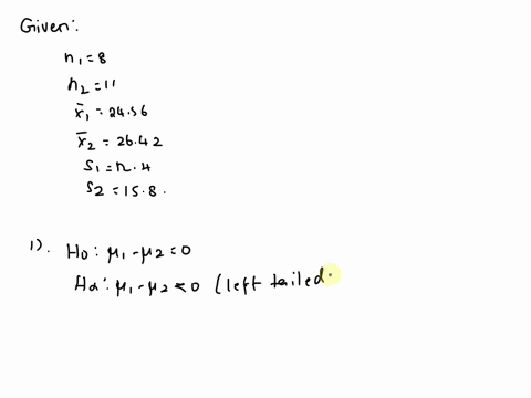using-the-information-below-conduct-a-hypothesis-test-using-the-4-step-approach-h0-1-2-0-ha-1-2-0-01-sample-1-sample-2-n1-8-n2-11-x1-2456-x2-2642-s-2-1-124-s-2-2-158-step-1-state-the-hypothe-70315