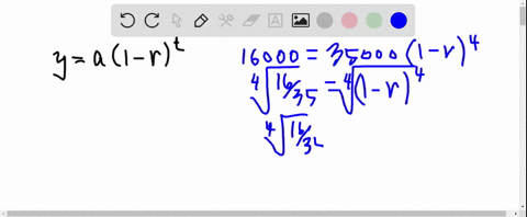 a-car-with-an-initial-value-of-35000-depreciates-exponentially-the-value-of-the-car-after-4-years-is-estimated-to-be-16000-write-an-exponential-function-to-model-the-value-of-the-car-after-t-15524