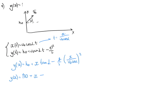 a-ball-is-thrown-with-speed-of-17-ms-at-an-angle-of-45-above-the-horizontal-from-the-top-ofa-130-m-vertical-cliff-let-x-be-the-horizontal-distance-travelled-by-the-ball-and-let-y-be-the-vert-54155