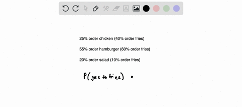 a-fast-food-rcstaurant-knows-that-2590-of-its-customers-order-chicken-55-order-hamburger-and-the-rest-order-salad-409-of-the-customers-that-order-chicken-also-order-french-fries-60-of-those-68247