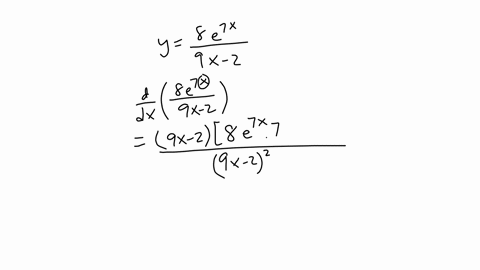 find-the-derivative-of-the-following-function-beginarrayr-yfrac8-e7-x9-x-2-fracdd-xleftfrac8-e7-x9-x-2right-endarray
