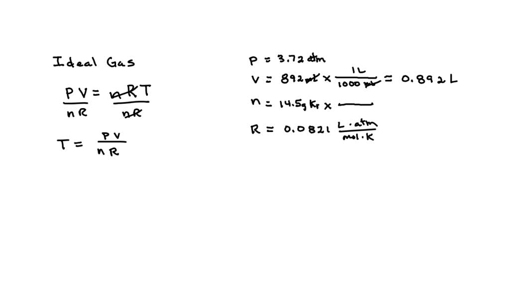 SOLVED A 14.5 gram sample of krypton gas has a volume of 892