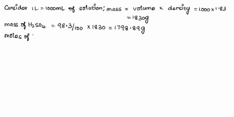 an-old-sample-of-concentrated-sulfuric-acid-to-be-used-in-the-laboratory-is-approximately-983-percent-hso4-by-mass-calculate-the-molality-and-molarity-of-the-acid-solution_-the-density-of-th-16107