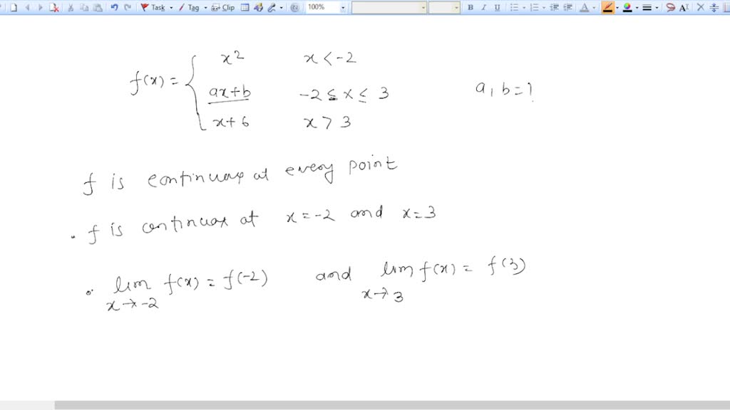 Solved: Find Numbers A And B So That F Is Continuous At Every Point: X