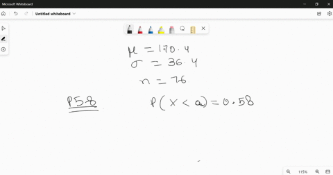a-population-of-values-has-a-normal-distribution-with-1704-and-364-you-intend-to-draw-a-random-sample-of-size-n-76-find-p58-which-is-the-score-separating-the-bottom-58-scores-from-the-top-42-57384