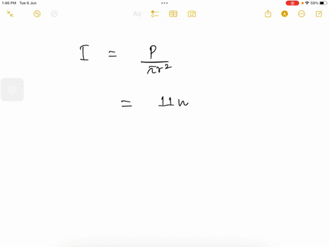 an-argon-ion-laser-with-a-power-of-11-mathrmwatt-has-a-beam-radius-of-47-mathrmmm-the-laser-beam-strikes-perpendicularly-on-a-mirror-surface-with-a-diameter-of-20-mathrmmm-what-is-the-intensity-of-the