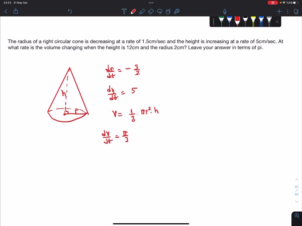 Solved A Right Circular Cone Of Radius R Is Inscribed - vrogue.co