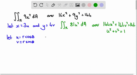 use-the-given-transformation-to-evaluate-the-integral_-fr-9x2-da-where-r-is-the-region-bounded-by-the-ellipse-16x2-9y2-144-x-3u-y-4v-21515