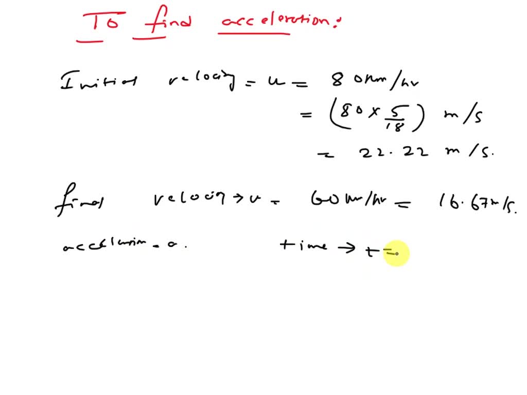 SOLVED: A bus decreases its speed from 80 Km/hr to 60 Km/hr in 5 s ...