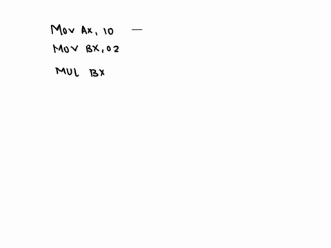 the-value-stored-in-the-registers-ax-bx-after-the-1-point-execution-of-the-following-code-snippet-is-mov-ax-10mov-bx-02-mul-bx-17537