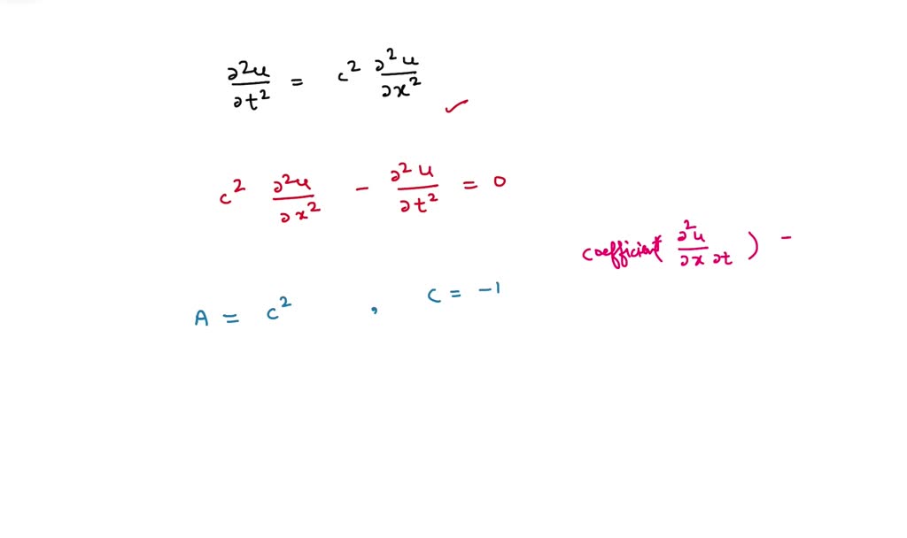 SOLVED: [Anderson 3.4] Show that the second-order wave equation 0-u at ...
