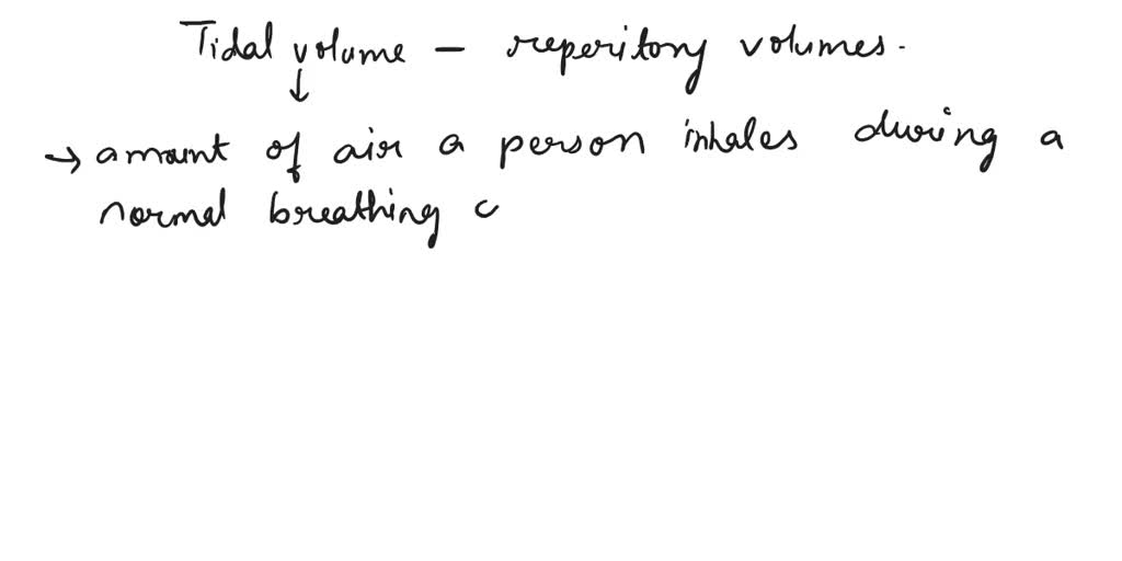 SOLVED A. What does the tidal volume represent? B. What is the