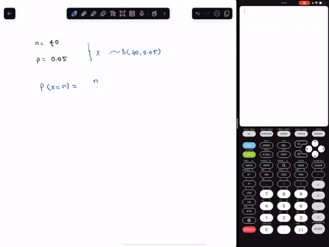 a-binomial-probability-experiment-is-conducted-with-the-given-parameters-compute-the-probability-of-x-successes-in-the-n-independent-trials-of-the-experiment-n40-p005-x2-p20555205552-do-not-23861