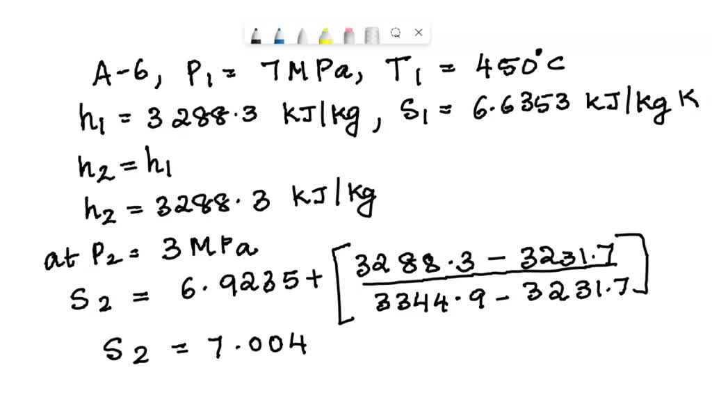 SOLVED (2) Entropy Generation in Throttling Valve A steady flow of steam in a pipe is
