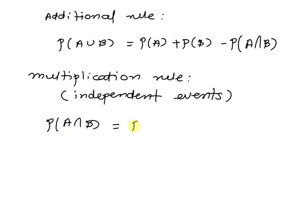 Solved: Match The Rules To Their Correct Notation: P(a âˆ© B) = P(a 