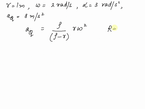 a-circular-rigid-body-with-radius-r-2-m-is-rolling-without-slipping-on-a-curved-surface-with-radius-of-curvature-p-in-2d-as-shown-not-drawn-to-scale-the-angular-velocity-of-the-body-is-3-rad-87585
